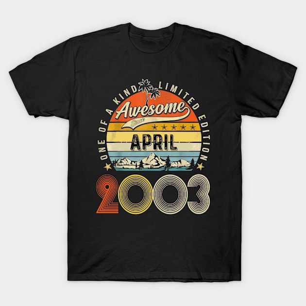 Awesome Since April 2003 Vintage 20th Birthday T-Shirt by Vintage White Rose Bouquets